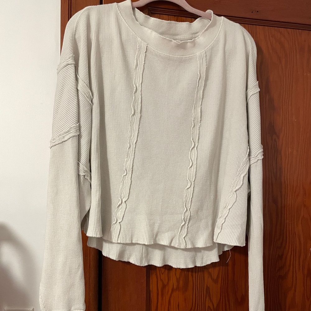 We The Free Cream Ribbed Sweater
